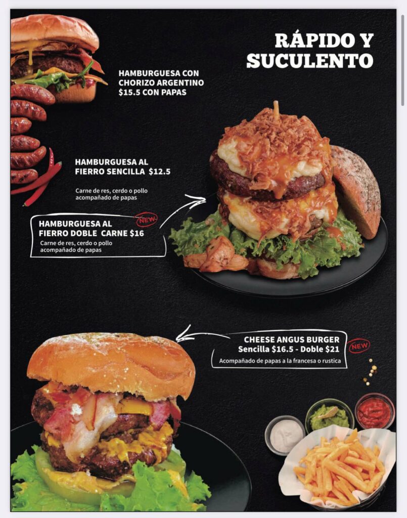 Carniceria Menu 2 Hamburgers